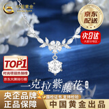 中国黄金纯银紫藤花开项链女百搭气质高级感锁骨链饰品生日礼物送女友老婆 [送女友/老婆]足银*紫藤花项链+品牌礼盒