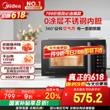 美的（Midea）小旋风空气炸微波炉烤箱一体机 800W变频  不锈钢腔体 智能解冻  低噪音23L（C2F1）