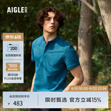 AIGLE艾高短袖POLOT恤春夏DFT速干吸湿排汗户外运动休闲男士 暗松石绿 BC434 XL