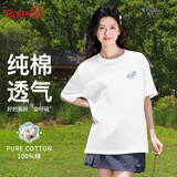 班尼路（Baleno）纯棉T恤女夏季2025新款设计感宽松圆领短袖女款时尚百搭体恤上衣
