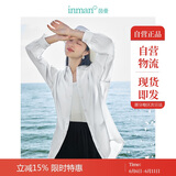 茵曼莱赛尔天丝女装轻薄衬衫2025夏季新品衬衣上衣 经典款-霜白色 XL
