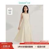 茵曼（INMAN）章若楠同款欧若风法式吊带连衣裙2025夏季新品女装淡鹅黄色裙子 浅杏色(一字领) W18518262 M