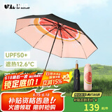 蕉下（beneunder）防紫外线遮阳伞三折双层黑胶晴雨伞防晒伞BM664嬉柚