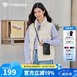 坦博尔羽绒服马甲女立领宽松外搭短款羽绒背心外套TD236006 小香白 175