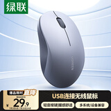 绿联无线鼠标 轻音办公鼠标 适用华为小米笔记本电脑台式机电脑 USB无线连接鼠标 配电池