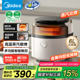 美的（Midea）空气炸锅炎烤 双热源远红外增香 家用全自动 可视不用翻面 蒸烤一体 实用大容量6L KZS6096XM