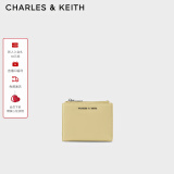 CHARLES&KEITH质感纯色包包女包多卡位短款钱包女士生日520礼物CK6-10680907 Butter黄油色 XXS