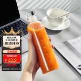 拜杰高硼硅玻璃刻度杯刻度水杯冷泡杯果汁杯透明杯子刻度玻璃杯500ML