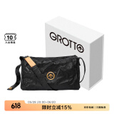 GROTTO个乐黑石包经典大容量植鞣绵羊皮单肩斜挎通勤软包男女款礼物 黑石M（金标）