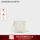 CHARLES&KEITH迷你菱格流浪包单肩斜挎双肩包包女包生日520礼物CK2-60782390 Cream奶白色 S