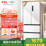 TCL 409升白色法式多门四开门对开门家用电冰箱风冷无霜国家补贴20%一级能效双变频R409V5-D