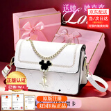 BLACKKISS女包轻奢七夕情人节礼物送女朋友老婆斜挎包小方包单肩包小包包女 白色礼盒款）（送人十分体面）