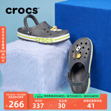 crocs卡骆驰洞洞鞋贝雅卡骆班轻便耐磨一脚蹬休闲鞋|205089 石板灰/青柠绿-0GX 40 (250mm)