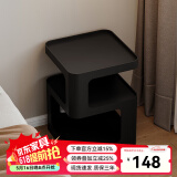 航轩世家床头柜小型家用卧室创意床边柜现代简约收纳架子铁艺移动边几 【常规款】35*35*55cm-幽暗黑