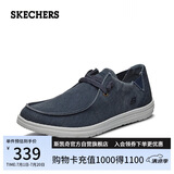 斯凯奇（Skechers）男鞋夏季一脚蹬帆布鞋商务通勤休闲软底板鞋66387