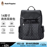 暇步士（Hush Puppies）大容量双肩包休闲百搭背包男牛皮商务双肩包男14英寸生日礼物