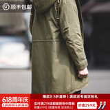 马登工装 美式复古M51鱼尾风衣军大衣派克服棉服中长款外套连帽男 军绿色（版型较为宽松） L
