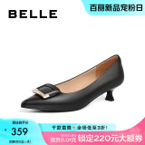 百丽（Belle）方扣高跟鞋女商场同款羊皮细跟单鞋Z2N2DCQ3预售 黑色(第二批) 38 (240mm)