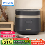 飞利浦（PHILIPS）【25分钟快速饭】多功能1.8L迷你电饭煲隐藏式触控顶屏 24小时智能预约电饭锅HD3072/90深灰金