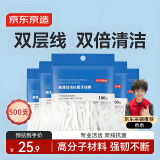 京东京造 细滑双线抗菌牙线棒 100支/袋*5袋 清洁齿缝牙签牙线棒 量贩装