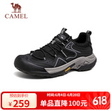 骆驼（CAMEL）男士户外登山复古网面休闲低帮徒步鞋 G14S342046 黑色 43