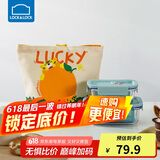乐扣乐扣（LOCK&LOCK）清新玻璃保鲜盒三件套(630ml*1+380ml*1+便当包)LNG428S603薄荷绿