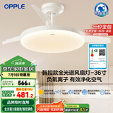 OPPLE风扇灯吊扇灯护眼全光谱智能调色LED照明Ra95餐厅卧室吊灯冰风白