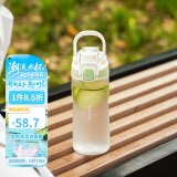 乐扣乐扣（LOCK&LOCK）人鱼线塑料运动水杯夏天便携水壶带刻度提手男女水杯子520ML绿色