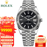 劳力士（ROLEX）瑞士男表日志型系列m126333自动机械18K黄金瑞士腕表送男友礼物 41mm黑盘条钉m126334-0018
