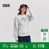 森马（Semir）史努比系列卫衣女拼接假两件宽松冬2024绣花抓绒上衣109724116003