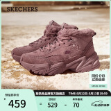 斯凯奇（Skechers）女鞋春加绒厚底老爹鞋中帮雪地靴防滑休闲鞋167338