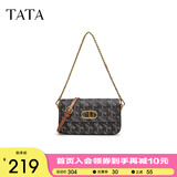 他她（TATA）复古老花链条小方包女气质小型单肩包斜挎包新款X3248BX4 啡色 F