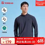探路者（TOREAD）长袖T恤 25春夏男士速干透气上衣户外休闲百搭立领t恤TAJJCN81838