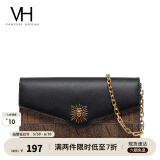 VANESSA HOGAN VH女包太阳神系列贝伦信封包轻奢斜挎包链条包纪念日礼物送女友 黑色