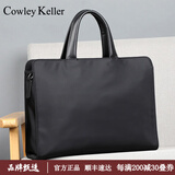 Cowley Keller手提包男士公文包大容量商务电脑包通勤出差拉杆箱带律师包斜挎包 CK典雅黑-有拉杆箱带 40*8.5*29cm 15.6英寸