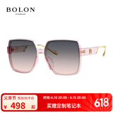 BOLON暴龙眼镜太阳镜女款方形大框墨镜防紫外线高级感BL5058 A33-灰蓝透粉渐进