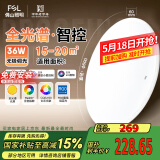 FSL佛山照明卧室LED吸顶灯无蓝光护眼高显97全光谱智能蝉翼36W包安装