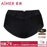 爱慕（Aimer）内裤女士中腰三角内裤女经典KiKi裤轻薄光面内衣马卡龙多色内裤 黑色 1条 M (165)