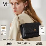 VANESSA HOGAN【送礼推荐】VH女包繁花系列极光菱格包时尚轻奢链条包单肩斜挎包 黑色