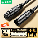 毕亚兹  卡侬公对母音频延长线 K歌直播麦克风话筒头线 调音台音响箱功放摄影机平衡卡农线 1米黑