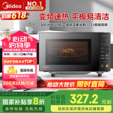 美的（Midea）家用变频微波炉平板式易清洁 800W微波速热 一键智能菜单 钻石背板 微晶面板加热20L（PM20M2）