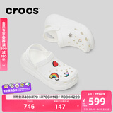 卡骆驰crocs檀健次同款经典泡芙洞洞鞋百舒适男沙滩鞋女鞋休闲鞋|207521 白色-100(含智必星) 39 (240mm)