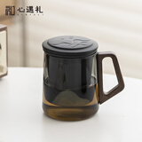 心遇礼高硼硅玻璃茶杯茶水分离泡茶杯文创伴手礼水杯男士生日礼物男实用