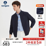 Navigare意大利小帆船薄款夹克衫男士春季立领休闲外套通勤高档茄克上衣男 藏青 L /50