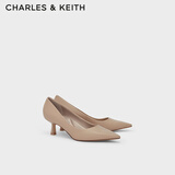 CHARLES&KEITH简约通勤尖头高跟鞋单鞋婚鞋女鞋子女生日礼物女CK1-60361352 Nude肉色 38