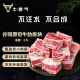 牛勇气 谷饲原切牛肋排块 净重2斤 生鲜牛肉牛仔骨切块排骨 源头直发