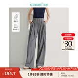 茵曼（INMAN）慵懒风垂感香蕉阔腿休闲裤2025夏季女装新款百搭松紧腰宽松长裤 深灰色 S