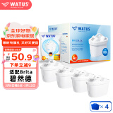 WATUS德国原装进口滤芯适用Brita碧然德过滤水壶净水器 适配Brita碧然德滤芯4枚装