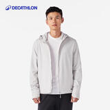 迪卡侬外套男春秋保暖防风加绒连帽卫衣跑步健身训练开衫夹克 4302189