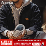 马登工装星际穿越底特律猎装夹克男春季J001美式帆布巴恩风翻领外套 黑色 L